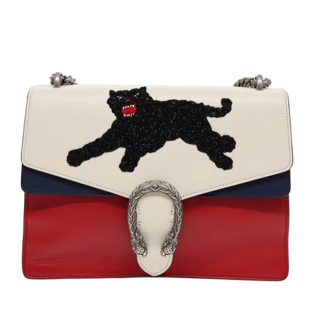 GUCCI Chain Dionysus Panther Shoulder Bag Leather Multicolor 403348 Auth bs1... - Picture 2 of 16